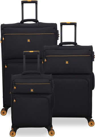 סט מזוודות בד קלות במיוחד 3 יח' 30/25/20 מבית IT Luggage דגם COMPARTMENT בצבע כתום